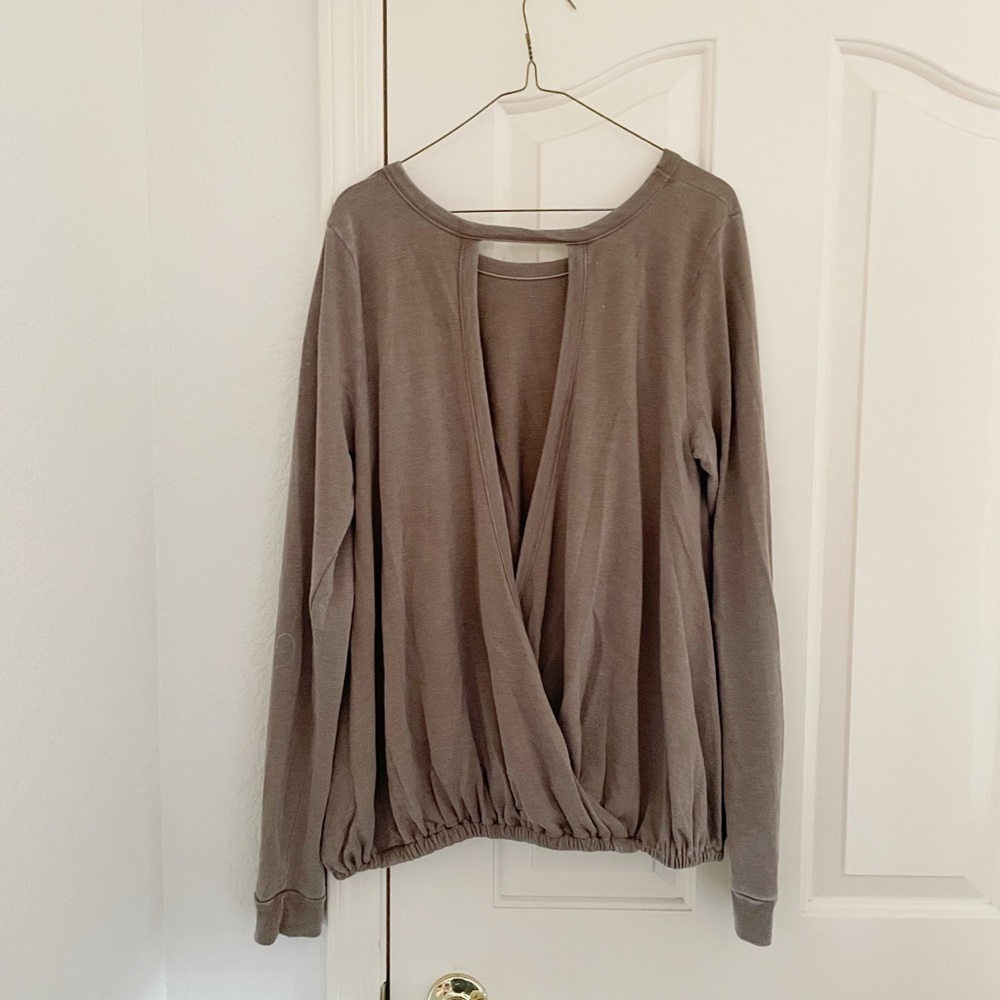 Chaser Light Brown Open Back Sweatshirt - Picture 2 of 3